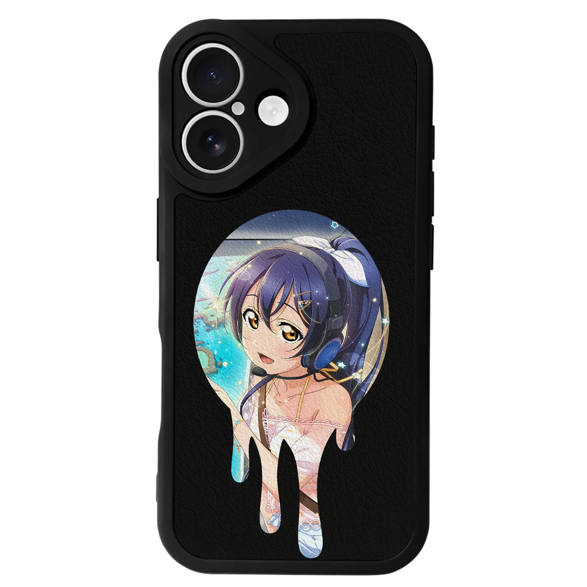 Love Live! グッズ,園田海未 - IPhone 16シリーズ対応 ・ シリコンスマホケース ・ レザー調 ・ 高精度フィット ・ 耐衝撃 ・ ワイヤレス充電対応 ・ 精密カット